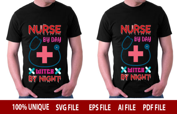 NURSE by DAY WITCH by NIGHT T-Shirt Design