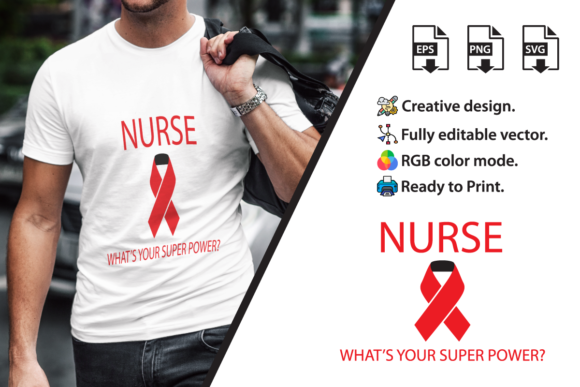 Nurse T-Shirt Design: A Versatile Vector for Embroidery