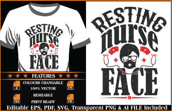 Nurse T-shirt Design: Resting Nurse Face