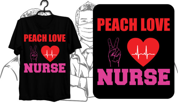 Peach Love Nurse: A Charming Embroidery Design