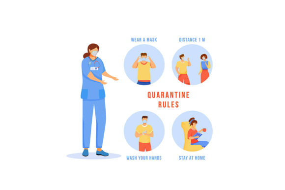Quarantine Rules Icons for Embroidery Projects