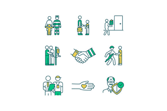 Social Services Icons for Embroidery Projects