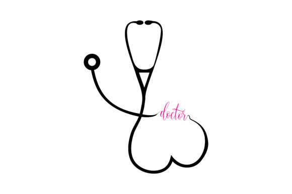 Stethoscope with Doctor Text: A Medical Embroidery Gem