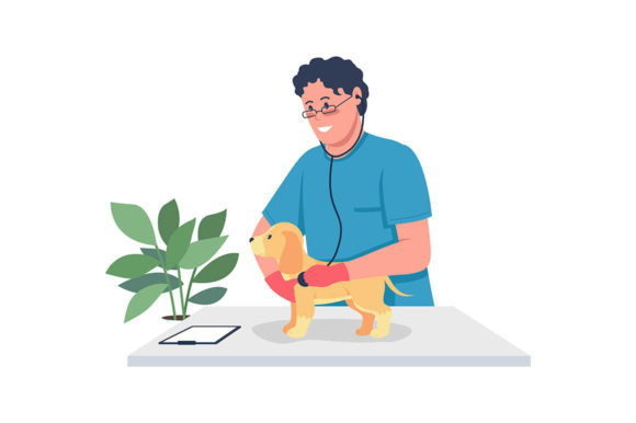 Veterinarian Doctor Holding Puppy Embroidery